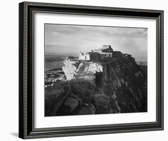 Full view of the city on top of mountain, Walpi, Arizona, 1941-Ansel Adams-Framed Art Print