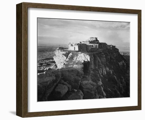 Full view of the city on top of mountain, Walpi, Arizona, 1941-Ansel Adams-Framed Art Print