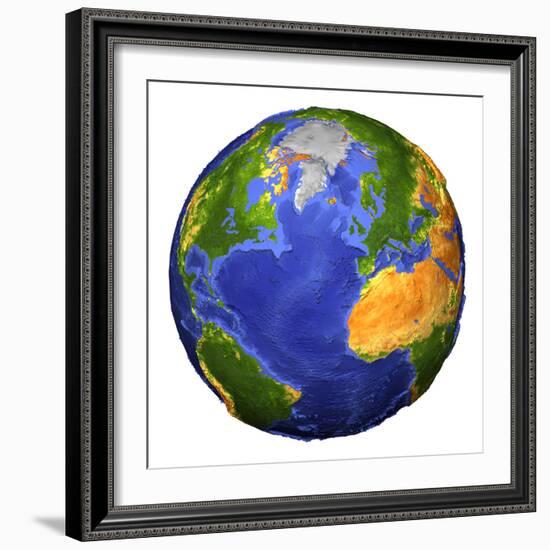 Full View of the Earth Showing Topographic Data-Stocktrek Images-Framed Photographic Print