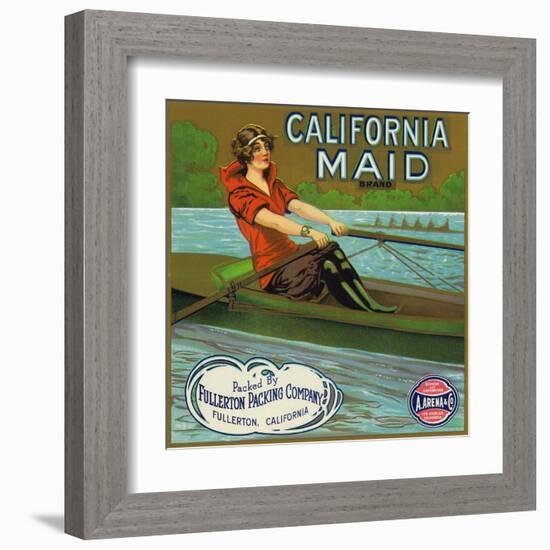 Fullerton, California, California Maid Brand Citrus Label-Lantern Press-Framed Art Print