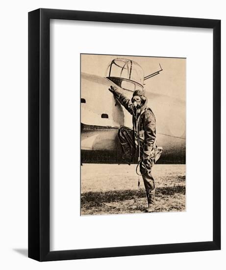 Fully Equipped for air fighting; oxygen, radio, electrically heated clothing and parachute, 1940-Unknown-Framed Photographic Print
