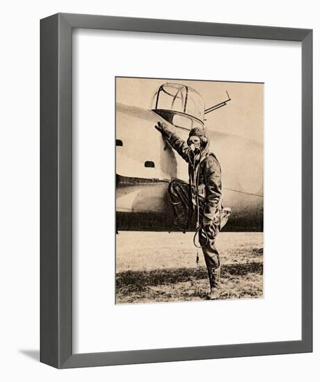 Fully Equipped for air fighting; oxygen, radio, electrically heated clothing and parachute, 1940-Unknown-Framed Photographic Print