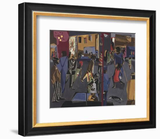 Fulton and Nostrand, 1958-Jacob Lawrence-Framed Art Print