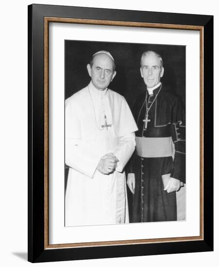 Fulton J. Sheen Following a Private Audience Pope Paul VI at the Vatican, March 17, 1971-null-Framed Photo