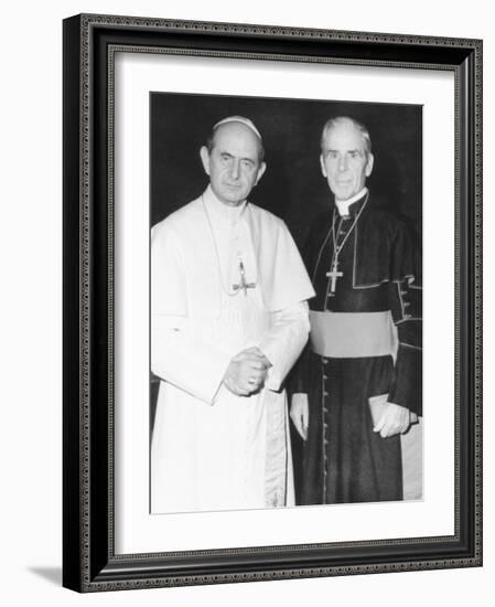 Fulton J. Sheen Following a Private Audience Pope Paul VI at the Vatican, March 17, 1971-null-Framed Photo