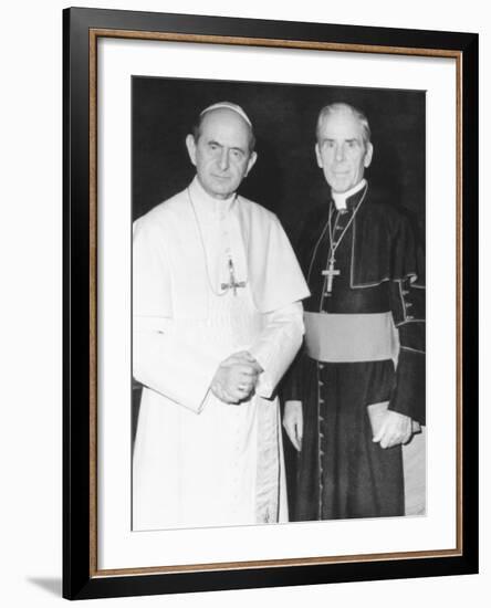 Fulton J. Sheen Following a Private Audience Pope Paul VI at the Vatican, March 17, 1971-null-Framed Photo