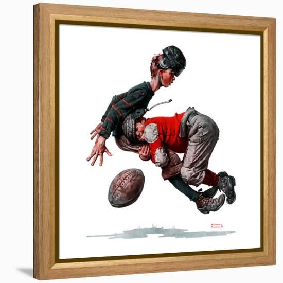 "Fumble" or "Tackled", November 21,1925-Norman Rockwell-Framed Premier Image Canvas