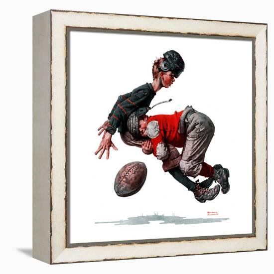 "Fumble" or "Tackled", November 21,1925-Norman Rockwell-Framed Premier Image Canvas