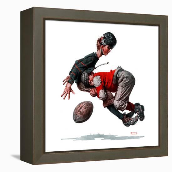 "Fumble" or "Tackled", November 21,1925-Norman Rockwell-Framed Premier Image Canvas