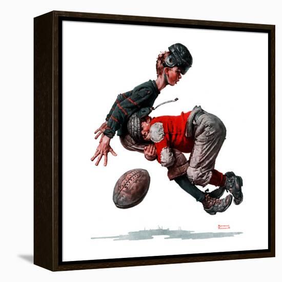 "Fumble" or "Tackled", November 21,1925-Norman Rockwell-Framed Premier Image Canvas