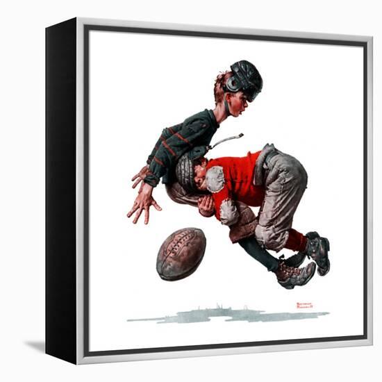 "Fumble" or "Tackled", November 21,1925-Norman Rockwell-Framed Premier Image Canvas