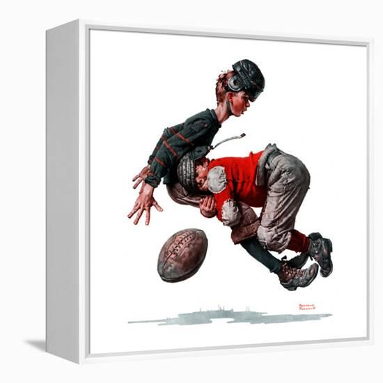 "Fumble" or "Tackled", November 21,1925-Norman Rockwell-Framed Premier Image Canvas