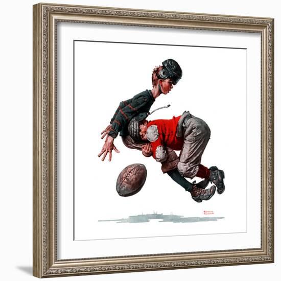 "Fumble" or "Tackled", November 21,1925-Norman Rockwell-Framed Giclee Print