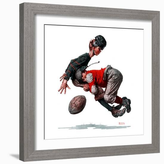 "Fumble" or "Tackled", November 21,1925-Norman Rockwell-Framed Giclee Print