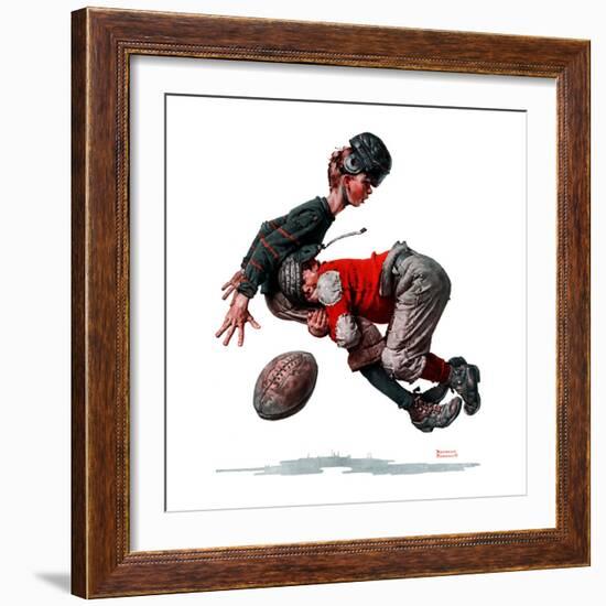 "Fumble" or "Tackled", November 21,1925-Norman Rockwell-Framed Giclee Print