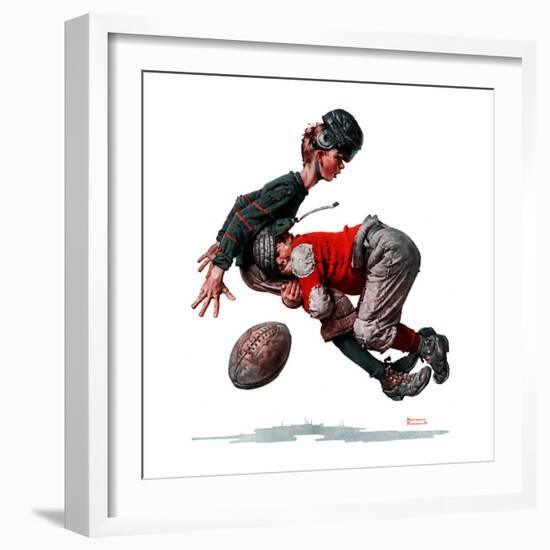 "Fumble" or "Tackled", November 21,1925-Norman Rockwell-Framed Giclee Print