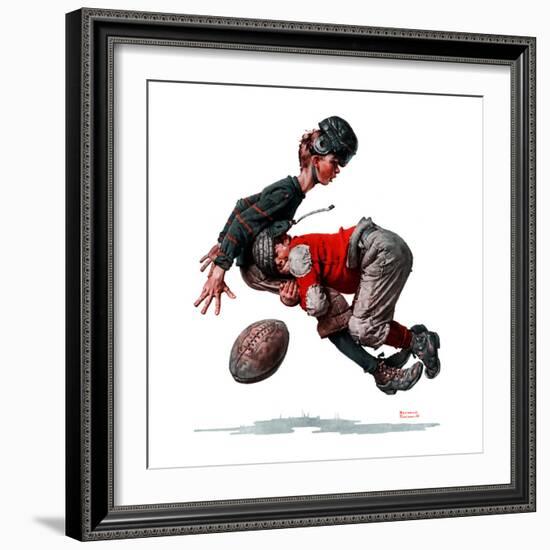 "Fumble" or "Tackled", November 21,1925-Norman Rockwell-Framed Giclee Print