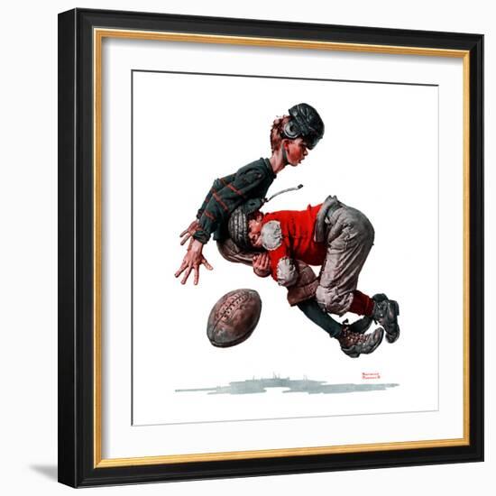 "Fumble" or "Tackled", November 21,1925-Norman Rockwell-Framed Giclee Print