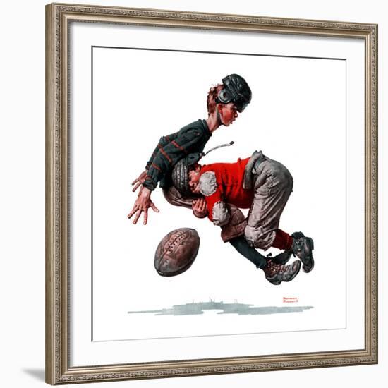 "Fumble" or "Tackled", November 21,1925-Norman Rockwell-Framed Giclee Print