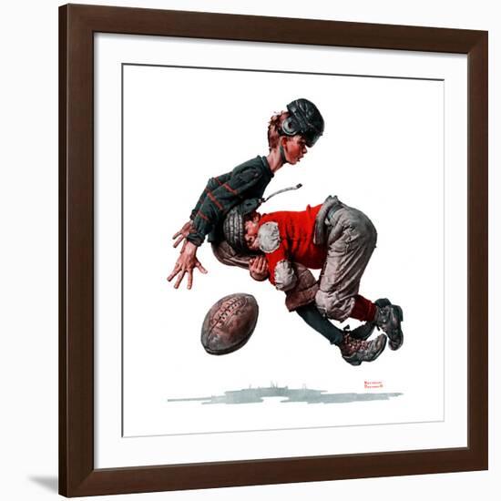 "Fumble" or "Tackled", November 21,1925-Norman Rockwell-Framed Giclee Print