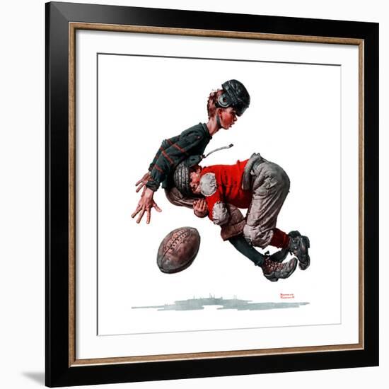 "Fumble" or "Tackled", November 21,1925-Norman Rockwell-Framed Giclee Print