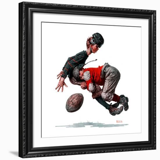 "Fumble" or "Tackled", November 21,1925-Norman Rockwell-Framed Giclee Print