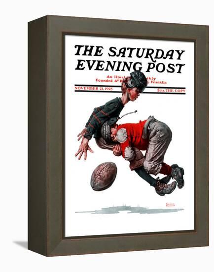 "Fumble" or "Tackled" Saturday Evening Post Cover, November 21,1925-Norman Rockwell-Framed Premier Image Canvas