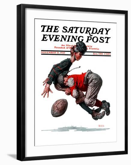 "Fumble" or "Tackled" Saturday Evening Post Cover, November 21,1925-Norman Rockwell-Framed Giclee Print