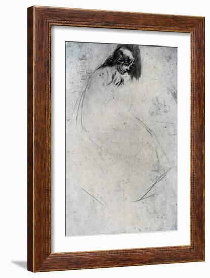 Fumette's Bent Head, C1859-James Abbott McNeill Whistler-Framed Giclee Print