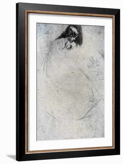 Fumette's Bent Head, C1859-James Abbott McNeill Whistler-Framed Giclee Print