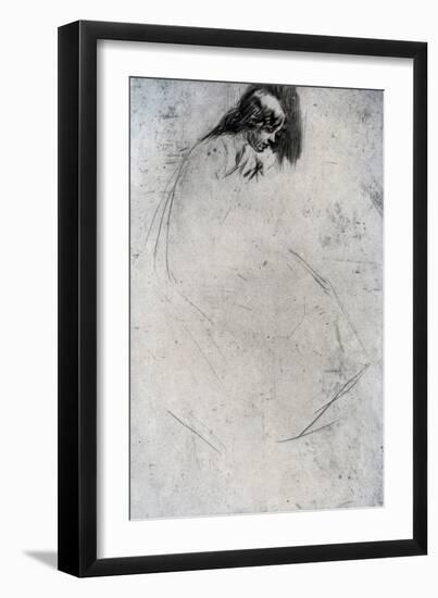 Fumette's Bent Head, C1859-James Abbott McNeill Whistler-Framed Giclee Print