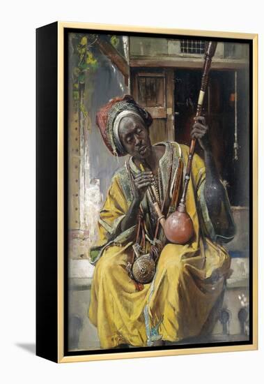 Fumeur De Pipe a Eau  (Narghile) (The Water-Pipe Smoker) Peinture De Gyula Tornai (1861-1928) Oil-Gyula Tornai-Framed Premier Image Canvas