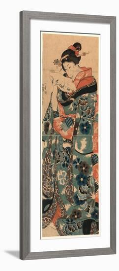 Fumi Yomu Musume-Utagawa Kuniyoshi-Framed Giclee Print