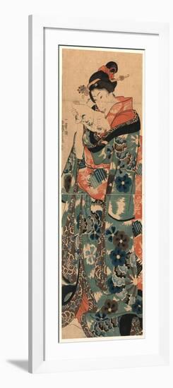 Fumi Yomu Musume-Utagawa Kuniyoshi-Framed Giclee Print