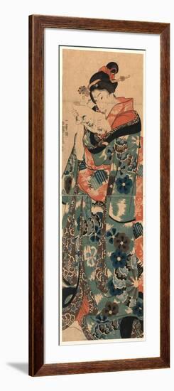 Fumi Yomu Musume-Utagawa Kuniyoshi-Framed Giclee Print