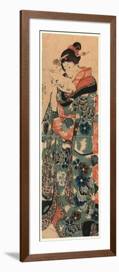 Fumi Yomu Musume-Utagawa Kuniyoshi-Framed Giclee Print