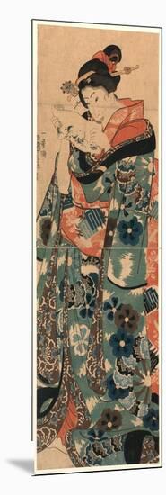 Fumi Yomu Musume-Utagawa Kuniyoshi-Mounted Giclee Print
