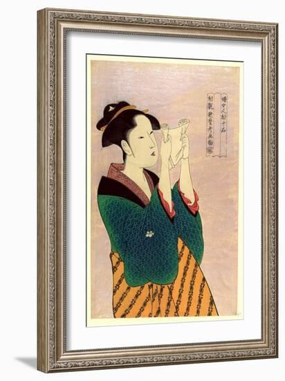 Fumiyomu Onna-Kitagawa Utamaro-Framed Giclee Print