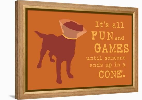 Fun And Games - Orange Version-Dog is Good-Framed Stretched Canvas