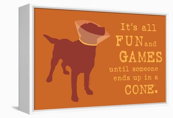 Fun And Games - Orange Version-Dog is Good-Framed Stretched Canvas