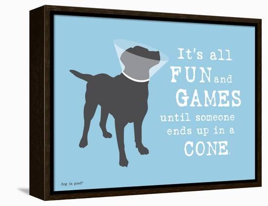 Fun And Games-Dog is Good-Framed Stretched Canvas