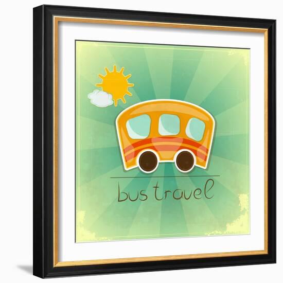 Fun Bus Travel Card-elfivetrov-Framed Art Print