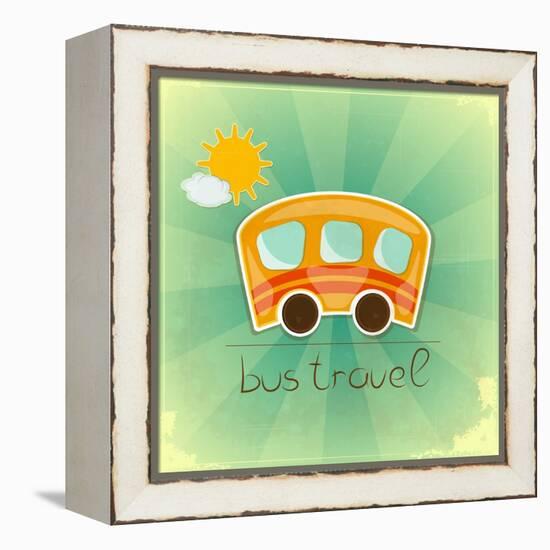 Fun Bus Travel Card-elfivetrov-Framed Stretched Canvas