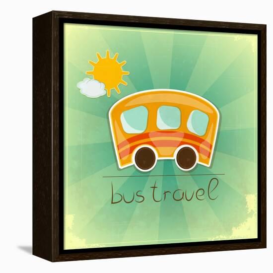 Fun Bus Travel Card-elfivetrov-Framed Stretched Canvas