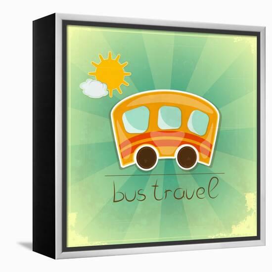 Fun Bus Travel Card-elfivetrov-Framed Stretched Canvas