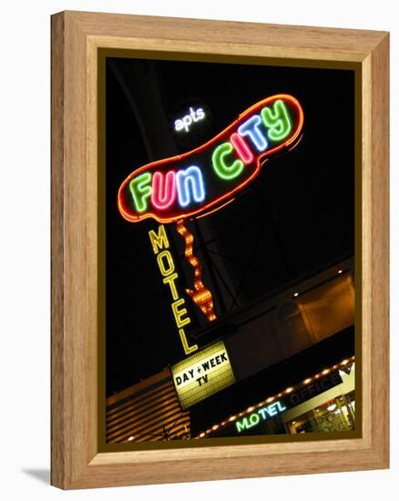 Fun City Motel Sign, Las Vegas, Nevada, USA-Nancy & Steve Ross-Framed Premier Image Canvas