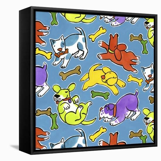 Fun Dogs Repeat-Geraldine Aikman-Framed Premier Image Canvas