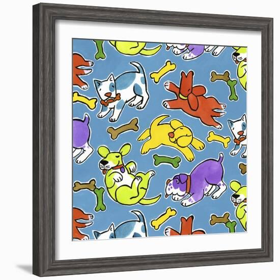 Fun Dogs Repeat-Geraldine Aikman-Framed Giclee Print