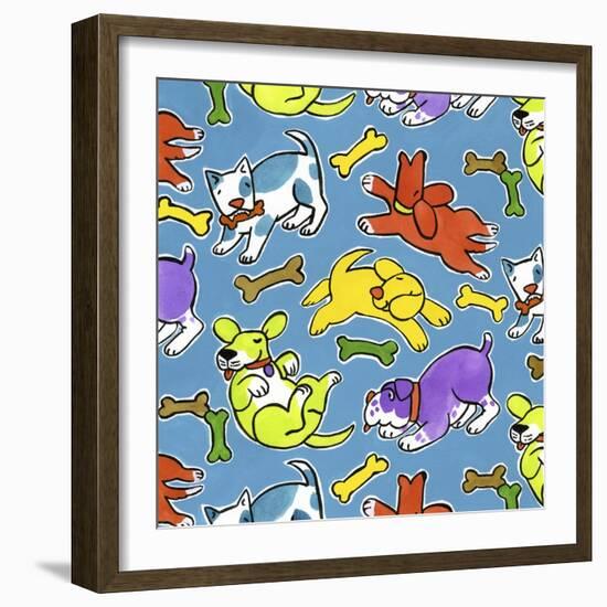 Fun Dogs Repeat-Geraldine Aikman-Framed Giclee Print