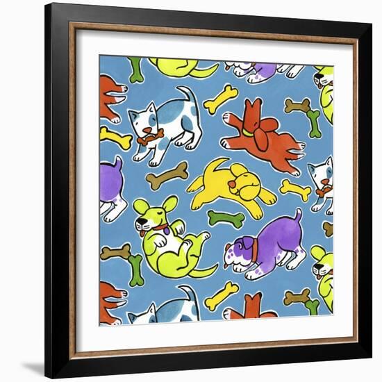 Fun Dogs Repeat-Geraldine Aikman-Framed Giclee Print